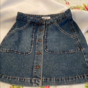 Forever 21 Blue and Gold A-Line Mini Skirt